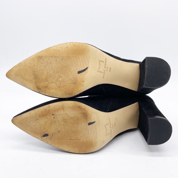 Marc Fisher Women's Ulani Black Suede High Heel Pointed Toe Ankle Boots Size 6M - Picture 5 of 12